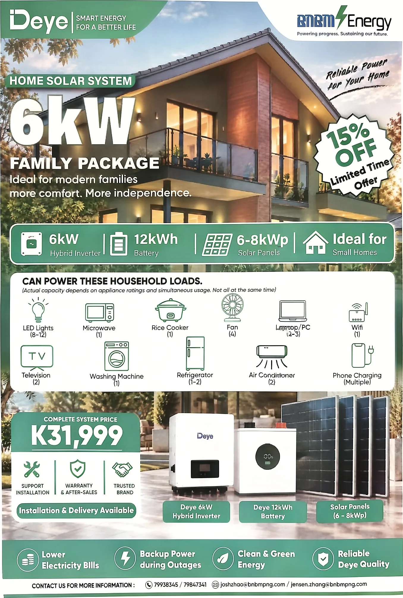 BNBM Energy 6 kW Family Package package sheet